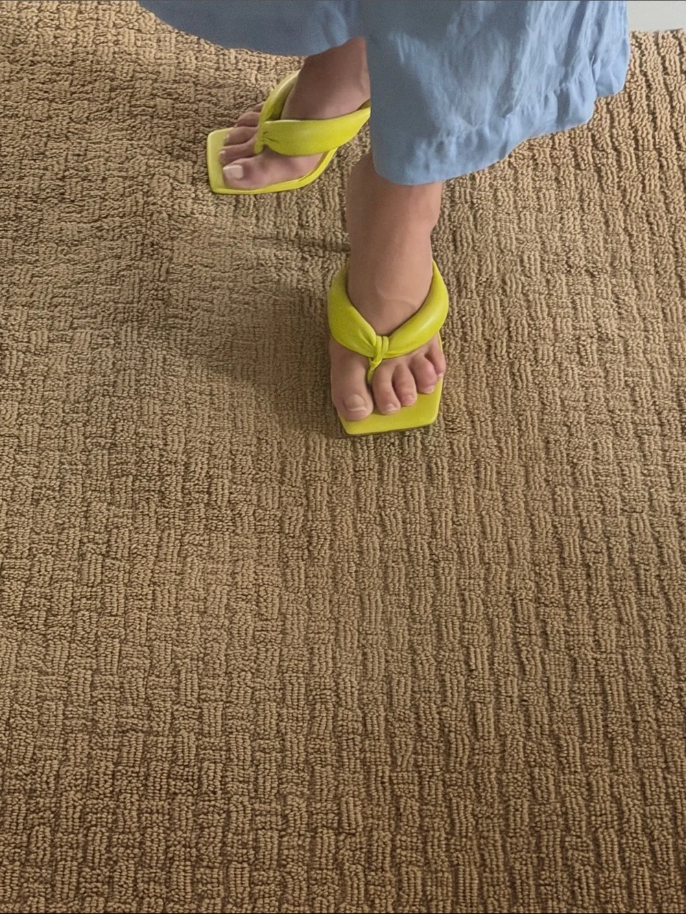 INC International Concepts Women’s Neon Yellow Knotted Toe-Post Sandals